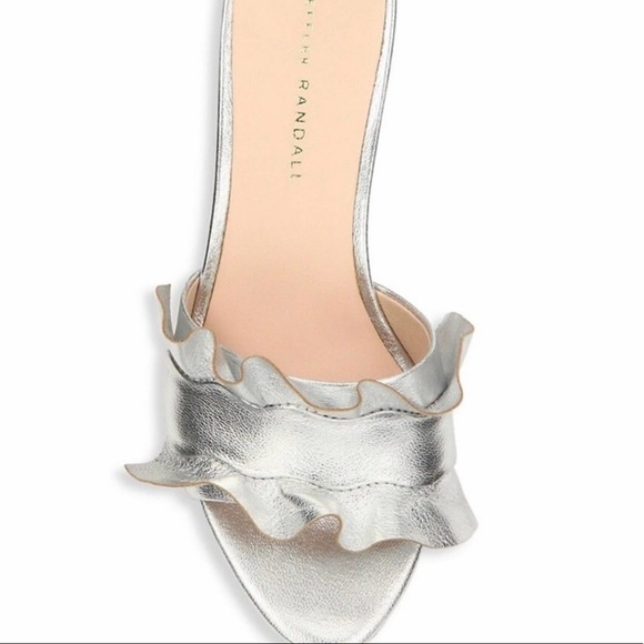 Loeffler Randall Vera Ruffled Mule Silver size 8.5 - Picture 3 of 8